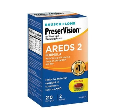 PreserVision Areds2 護眼維他命和礦物質加強配方軟膠囊210粒[平行進口]有效期:2026-12