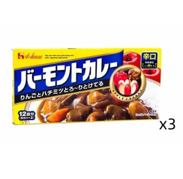 好侍 - 日本佛蒙特咖哩辛口230g*3(蘋果+蜂蜜辣味12磚/盒) 【平行進口】【日版】