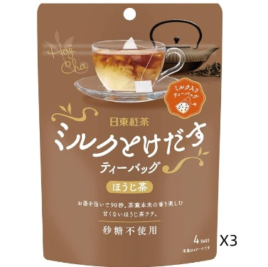 日東紅茶 焙茶奶茶包(1袋4包入)*3【平行進口】EXP202511