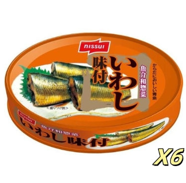 Nissui 沙丁魚配菜 罐頭120g*6 醬油煮【平行進口】