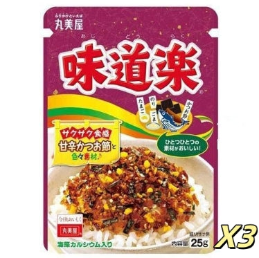 丸美屋 - 味道樂 鰹魚雞蛋海苔飯素25g*3 辣味【平行進口】