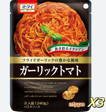 日本製粉 - NIPPN OHMY 極上大蒜番茄意粉醬　240ｇ*3【平行進口】
